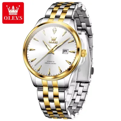 OLEVS 5598 Men's Watches Quartz Watch For Man Fashion Simple Style Wristwatch Staninless Stee Date Waterproof Luminous